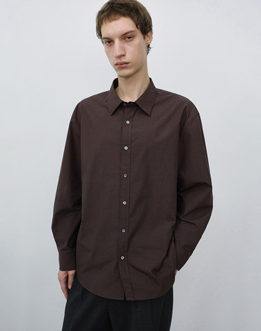 UNISEX REFINED COTTON SHIRT DARK BROWN_M_UDSH6C101W2