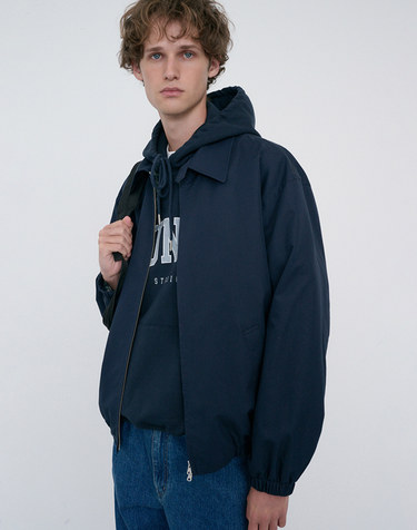 UNISEX COLLARED BLOUSON JACKET NAVY_M_UDJU6C112N2
