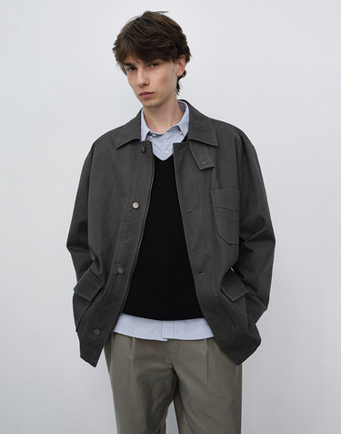 UNISEX CHORE JACKET SEPIA_M_UDJA6C104W2