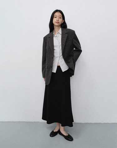 FLUID LONG SKIRT BLACK_UDSK6C207BK