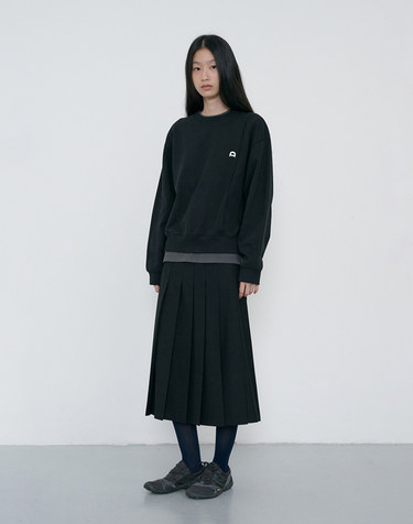 PLEATS LONG SKIRT BLACK_UDSK6C206BK