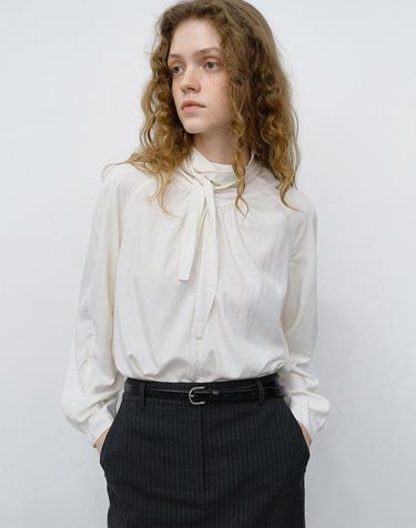 TIE BLOUSE CREAM_UDBL6C203CR