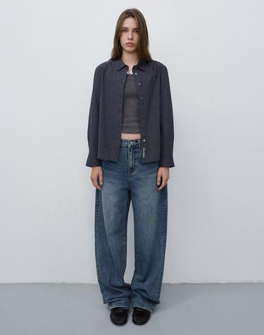 ESSENTIAL SLIM CHECKED SHIRT BLUE NAVY_UDSH6C201N1