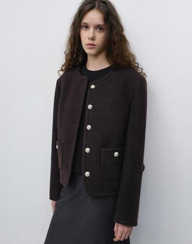 CLASSIC TWEED JACKET BROWN_UDJA6C203W2