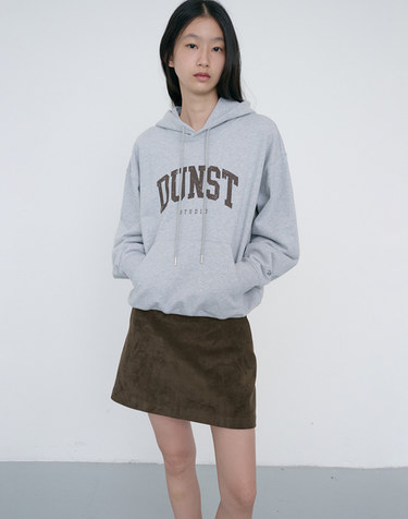 UNISEX ARCH LOGO HOODIE MID MELANGE GREY_UDTS6C111G1