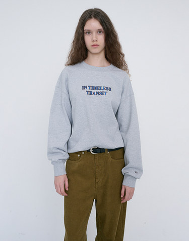 UNISEX SLOGAN SWEATSHIRT MID MELANGE GREY_UDTS6C109G1
