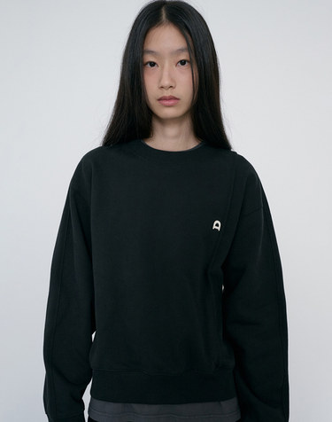 UNISEX DUNST LOGO CREASE SWEATSHIRT BLACK_UDTS6C103BK