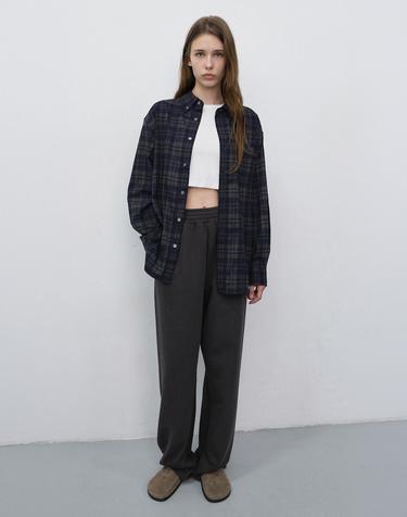[M,L 10/27 예약배송] UNISEX CHECKED FLANNEL BD SHIRT DARK NAVY_UDSH6C103N3