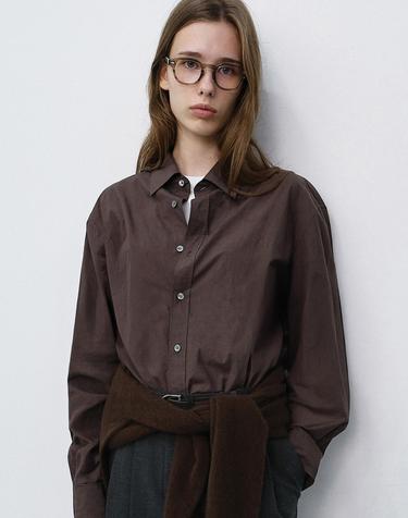 UNISEX REFINED COTTON SHIRT DARK BROWN_UDSH6C101W2
