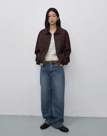 UNISEX COLLARED BLOUSON JACKET BROWN_UDJU6C112W2