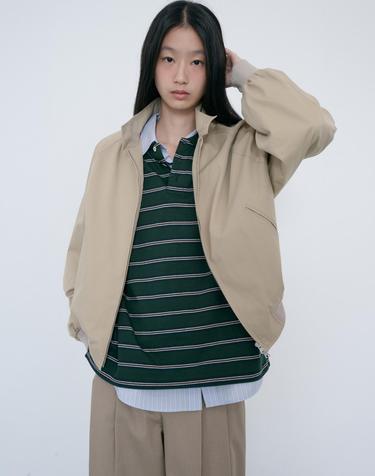 UNISEX VOLUME HARRINGTON JACKET BEIGE_UDJU6C110I2