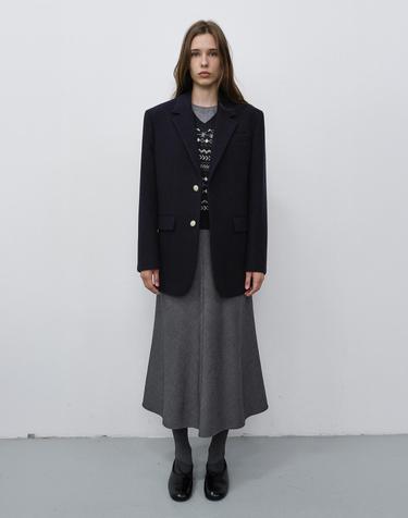 UNISEX CLASSIC 2 BUTTON WOOL BLAZER NAVY_UDJA6C107N2