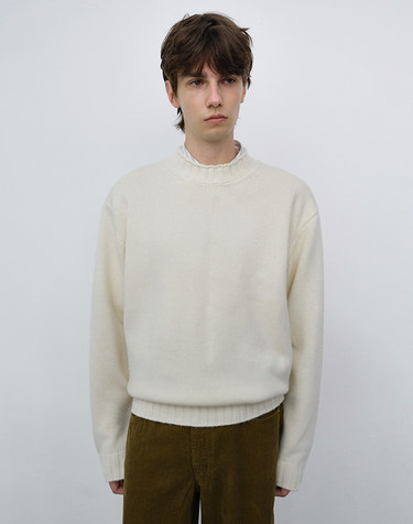 UNISEX CHUNKY ROLL NECK SWEATER IVORY_M_UDSW6C114IV