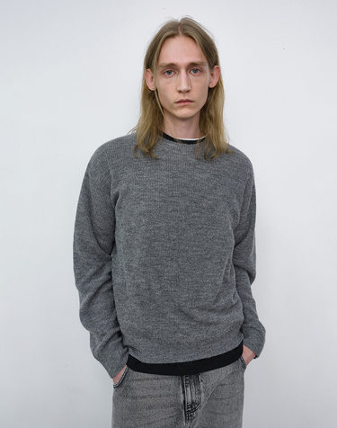 UNISEX HAIRLY SWEATER MELANGE GREY_M_UDSW6C113G2
