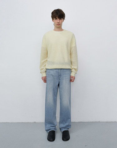 UNISEX HAIRLY SWEATER LEMON BUTTER_M_UDSW6C113Y1