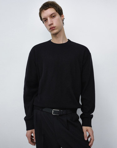 UNISEX ESSENTIAL CREWNECK SWEATER BLACK_M_UDSW6C110BK