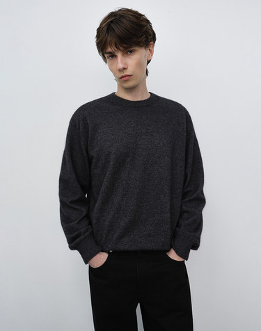 UNISEX ESSENTIAL CREWNECK SWEATER CHARCOAL GREY_M_UDSW6C110CG