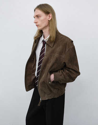 UNISEX REFINED SUEDE BLOUSON TAUPE SUEDE_M_UDJU6C101K1