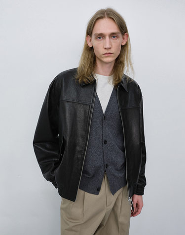 UNISEX REFINED LEATHER BLOUSON BLACK_M_UDJU6C101BK