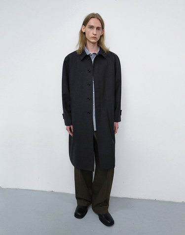 UNISEX H-LINE WOOL MAC COAT CHARCOAL GREY_M_UDTR6C101CG