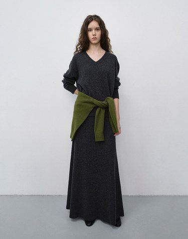 KNITTED MAXI SKIRT CHARCOAL GREY_UDSK6C209CG