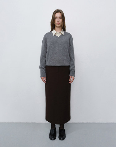 H-LINE LONG SKIRT BROWN_UDSK6C208W2