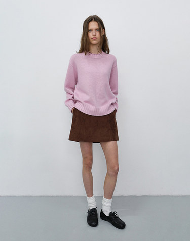 SUEDE MINI SKIRT DEEP BROWN_UDSK6C202W3