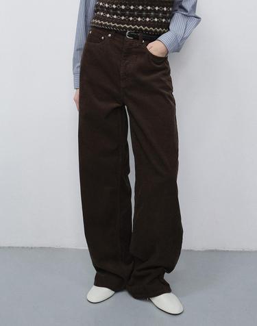 90S WIDE CORDUROY JEANS BROWN_UDPA6C212W2