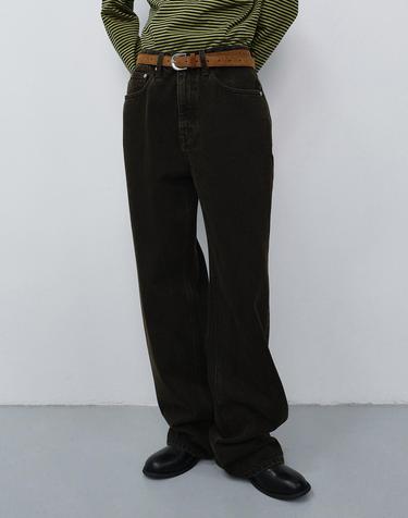 RELAXED WIDE JEANS DYED BROWN_UDPA6C210W2