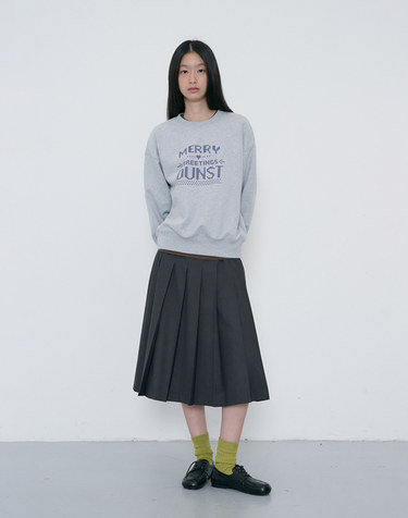 UNISEX PIXEL SWEATSHIRT MID MELANGE GREY_UDTS6C113G1