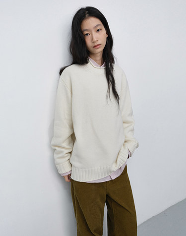 UNISEX CHUNKY ROLL NECK SWEATER IVORY_UDSW6C114IV