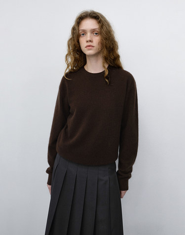 UNISEX ESSENTIAL CREWNECK SWEATER BROWN_UDSW6C110W2