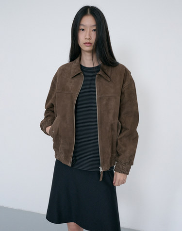 UNISEX REFINED SUEDE BLOUSON TAUPE SUEDE_UDJU6C101K1