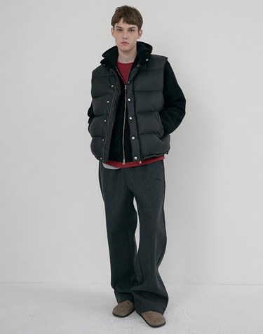 UNISEX JERSEY WIDE PANTS CHARCOAL GREY_M_UDPA6D121CG