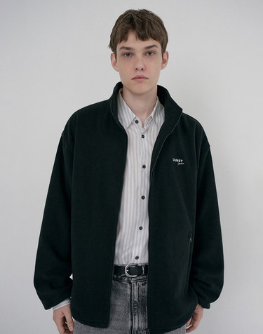 UNISEX ZIP-UP FLEECE SWEATSHIRT BLACK_M_UDJU6D135BK