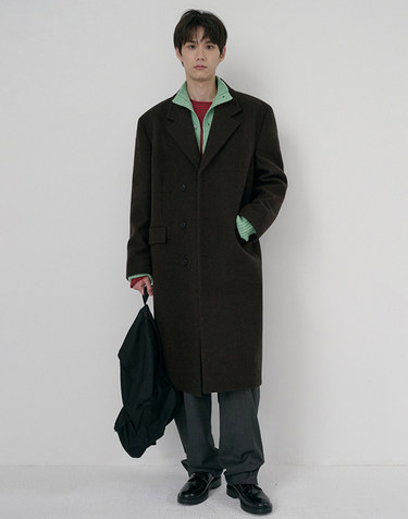 UNISEX BOXY TAILORED COAT DEEP BROWN_M_UDCO6D124W3