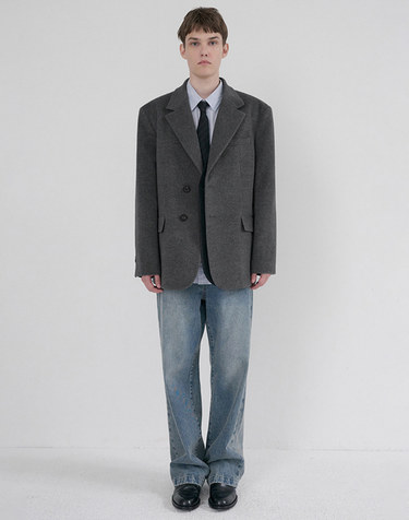 [10/12 예약배송]UNISEX LAYERED CASHMERE BLAZER CHARCOAL GREY_M_UDJA6D121CG