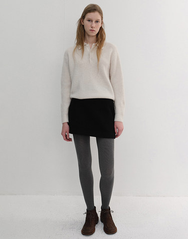 WOOL MINI SKIRT BLACK_UDSK6D224BK