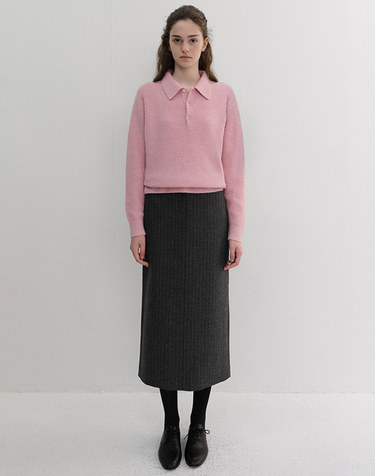 H-LINE LONG SKIRT GREY STRIPE_UDSK6D223G2