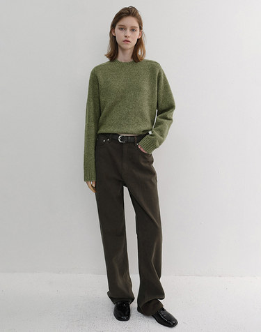 BRUSHED STRAIGHT JEANS KHAKI BROWN_UDPA6D223K2