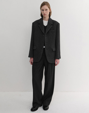 WINTER FLANNEL SLACKS BLACK_UDPA6D221BK