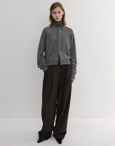 WINTER FLANNEL SLACKS DARK BROWN STRIPE_UDPA6D221W3