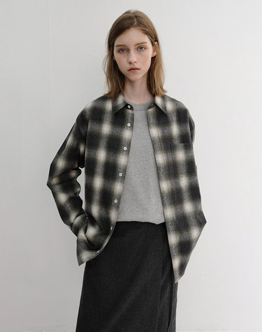 UNISEX WINTER FLANNEL CHECKED SHIRT OLIVE GREEN_UDSH6D121E2