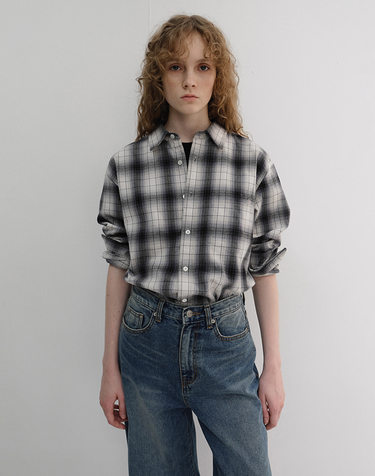UNISEX WINTER FLANNEL CHECKED SHIRT BLACK_UDSH6D121BK