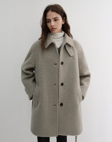 [10/15 예약배송] BELTED HALF COAT GREYISH BEIGE_UDCO6D222I1
