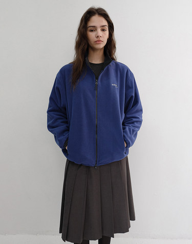 UNISEX ZIP-UP FLEECE SWEATSHIRT BLUE NAVY_UDJU6D135N1