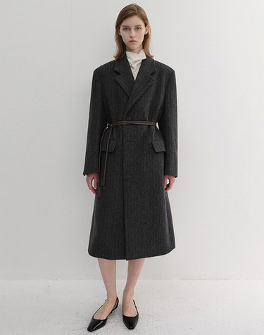 UNISEX BOXY TAILORED COAT GREY HERRINGBONE_UDCO6D124G2