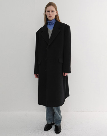 UNISEX BOXY TAILORED COAT BLACK_UDCO6D124BK