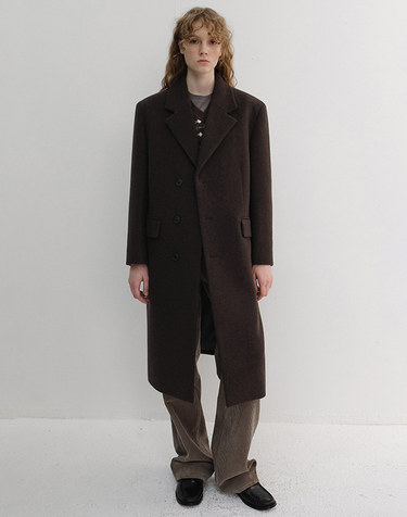 UNISEX BOXY TAILORED COAT DEEP BROWN_UDCO6D124W3