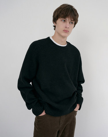 UNISEX SHAGGY DOG SWEATER BLACK_M_UDSW6D133BK